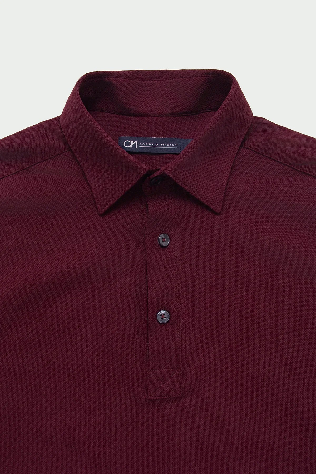 Camisa Piqué Polera Algodón Borgoña